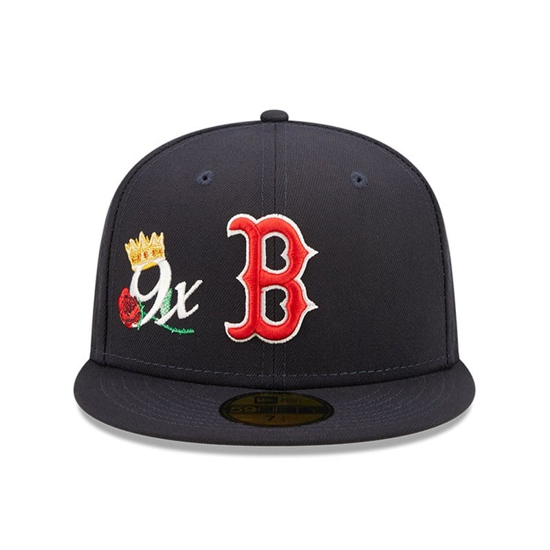 Blue New Era Boston Sox MLB Crown Champs Fitted Cap 59fifty | ADNR60841