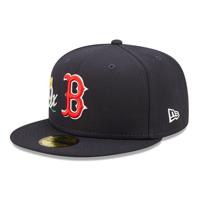 Blue New Era Boston Sox MLB Crown Champs Fitted Cap 59fifty | ADNR60841