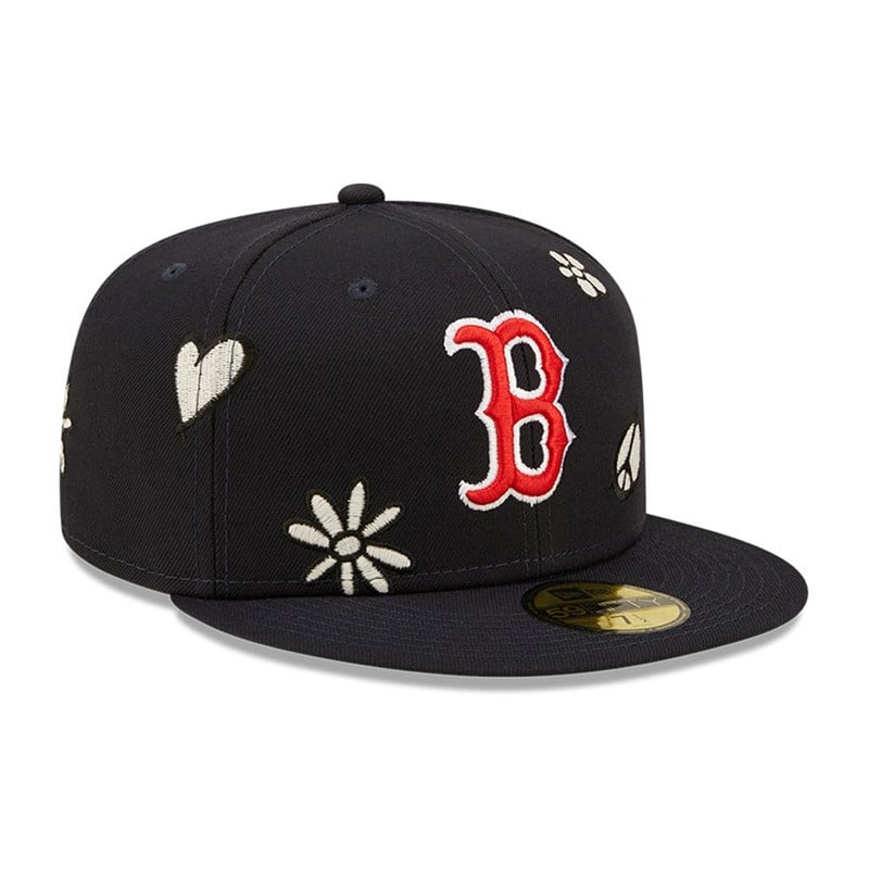 Blue New Era Boston Sox MLB Sunlight Pop Cap 59fifty | GPHV10479