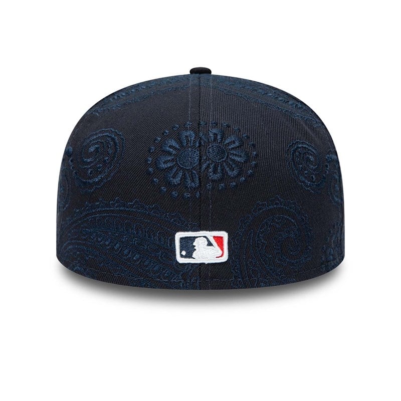 Blue New Era Boston Sox MLB Swirl Fitted Cap 59fifty | BPVY84602