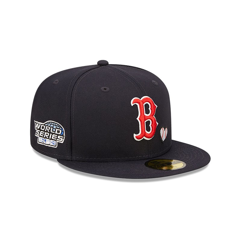 Blue New Era Boston Sox MLB Team Heart Fitted Cap 59fifty | PETG49321