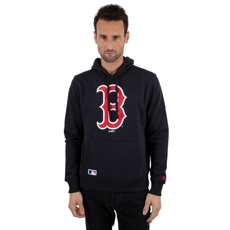 Blue New Era Boston Sox MLB Team Logo Hoodie | ODHS91027