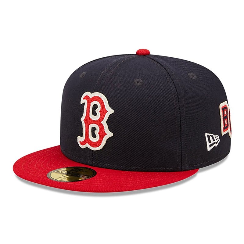 Blue New Era Boston Sox Ne Letterman Fitted Cap 59fifty | VHLX08592