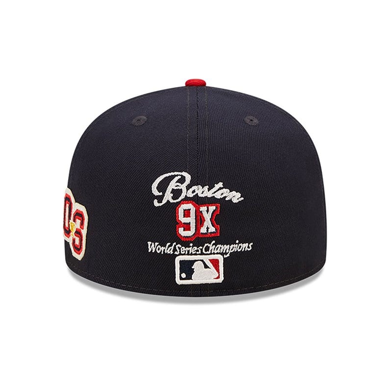 Blue New Era Boston Sox Ne Letterman Fitted Cap 59fifty | VHLX08592