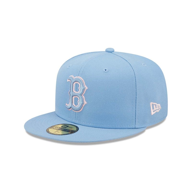 Blue New Era Boston Sox Pastel Fitted Cap 59fifty | LUPS83904