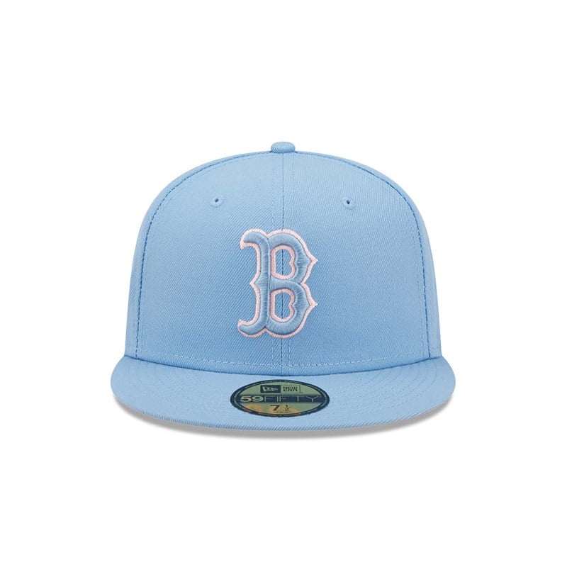 Blue New Era Boston Sox Pastel Fitted Cap 59fifty | LUPS83904