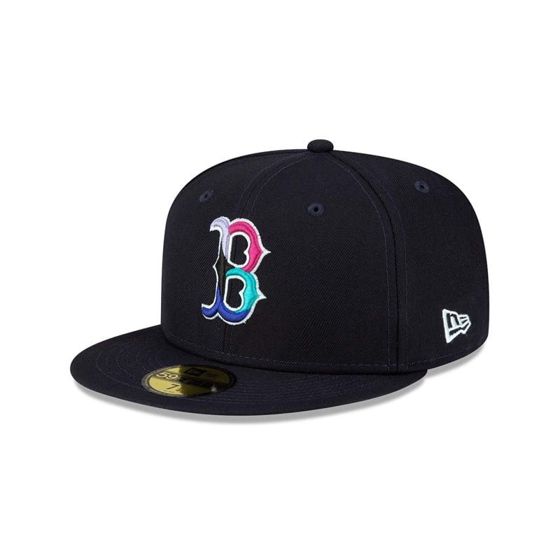 Blue New Era Boston Sox Polarlights Fitted Cap 59fifty | OBTD29138