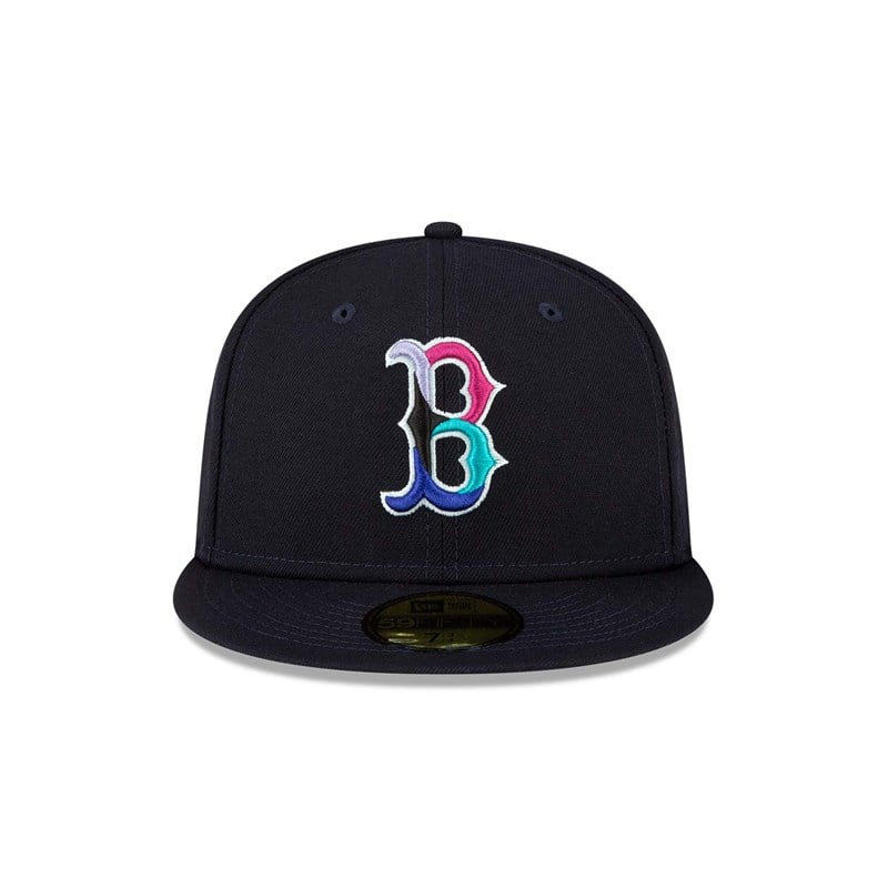 Blue New Era Boston Sox Polarlights Fitted Cap 59fifty | OBTD29138