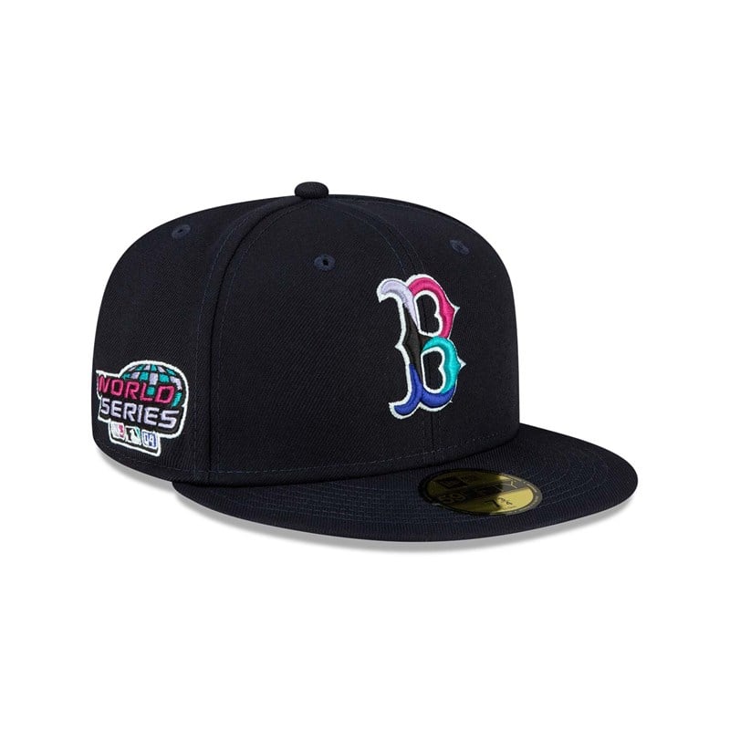 Blue New Era Boston Sox Polarlights Fitted Cap 59fifty | OBTD29138