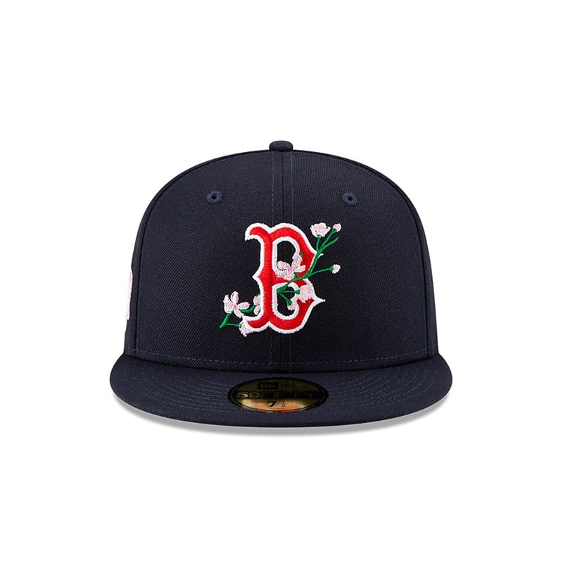 Blue New Era Boston Sox Side Patch Bloom Fitted Cap 59fifty | HVUO51782