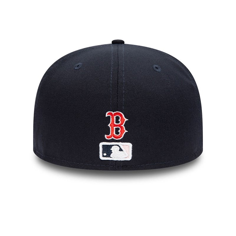 Blue New Era Boston Sox Side Patch Bloom Fitted Cap 59fifty | HVUO51782