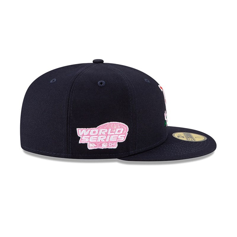 Blue New Era Boston Sox Side Patch Bloom Fitted Cap 59fifty | HVUO51782