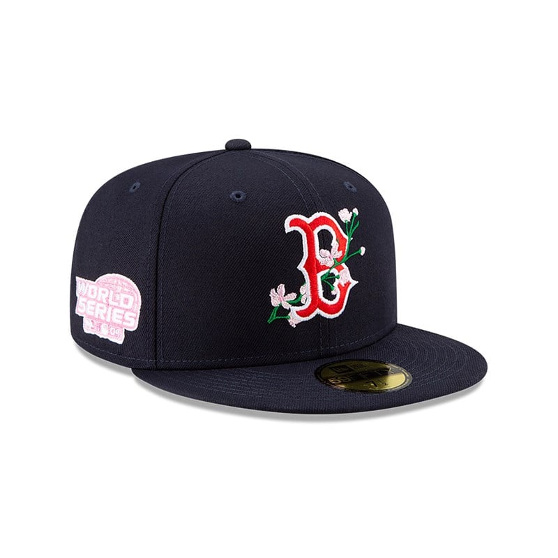 Blue New Era Boston Sox Side Patch Bloom Fitted Cap 59fifty | HVUO51782