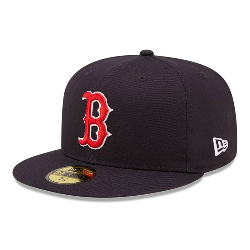 Blue New Era Boston Sox Side Patch Fitted Cap 59fifty | EYJM54871