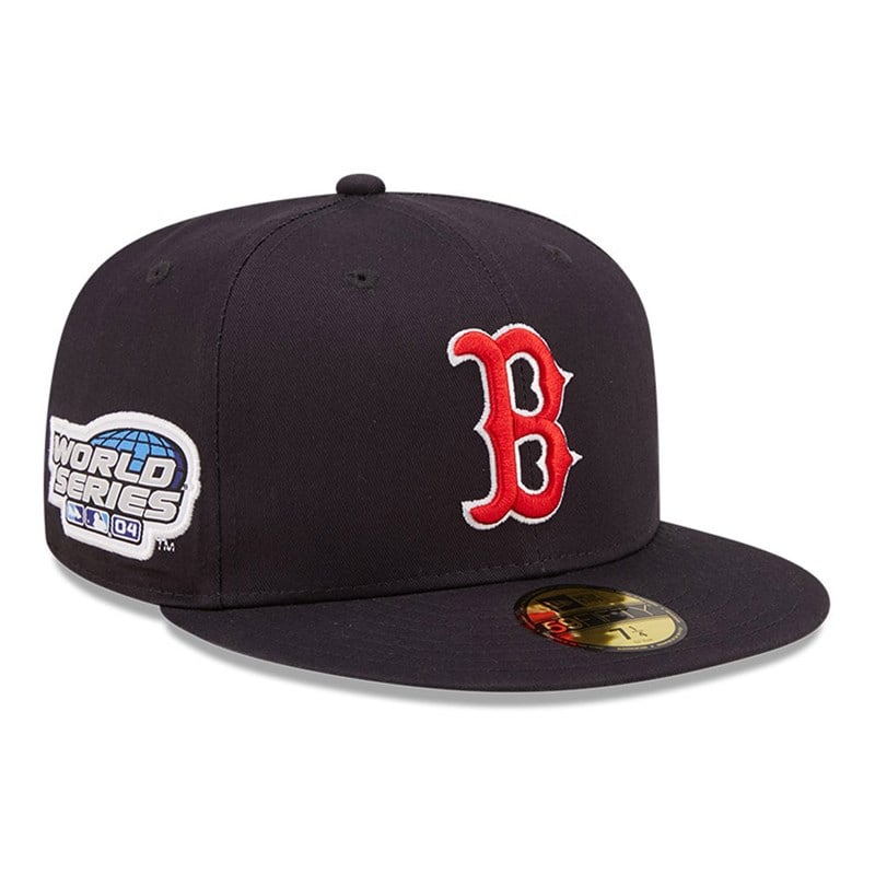 Blue New Era Boston Sox Side Patch Fitted Cap 59fifty | EYJM54871