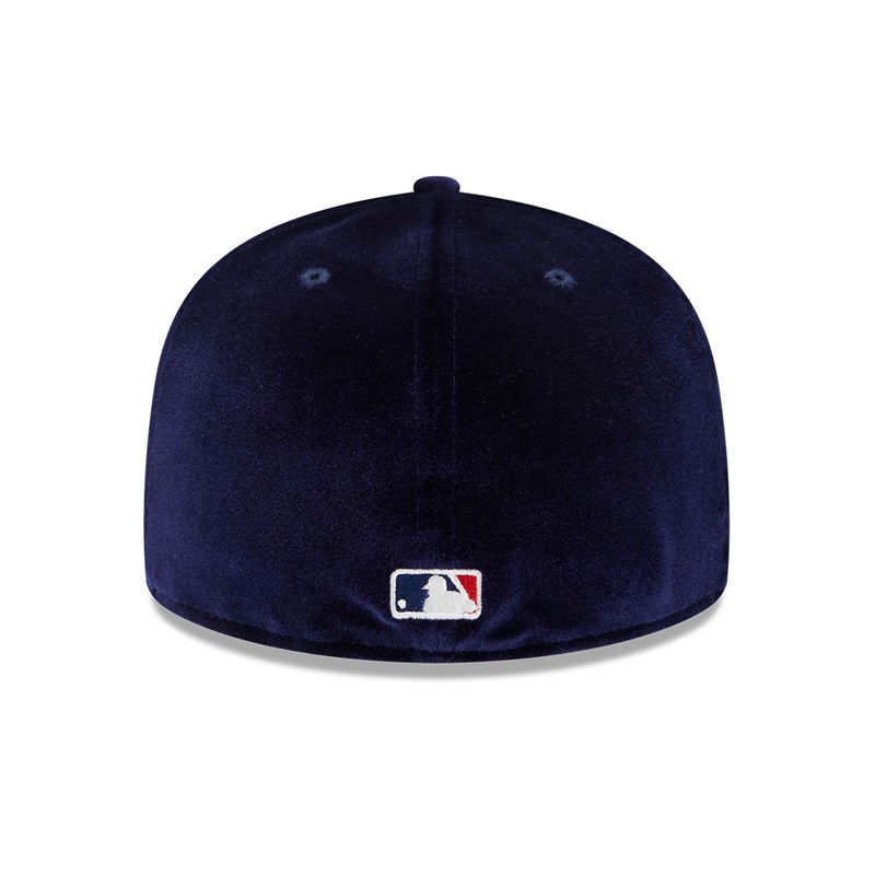 Blue New Era Boston Sox Velvet Fitted Cap 59fifty | TSFV98546