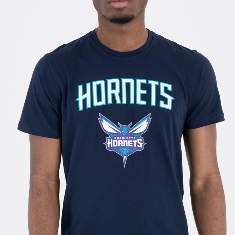 Blue New Era Charlotte Hornets Team Logo T-Shirt | BREO84219