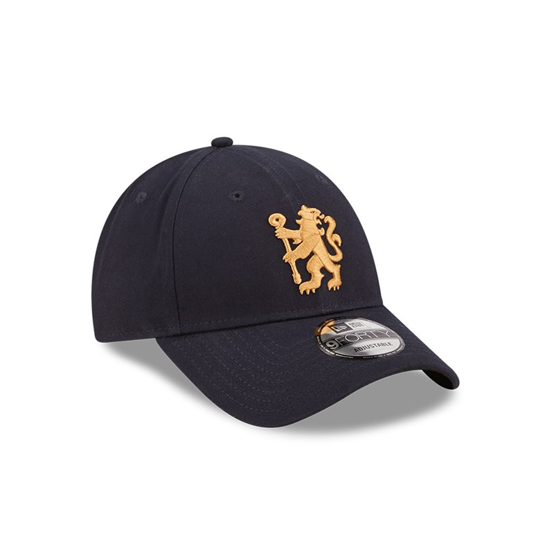 Blue New Era Chelsea Fc Lion Crest Brushed Cotton Adjustable Cap 9forty | BDWS60372