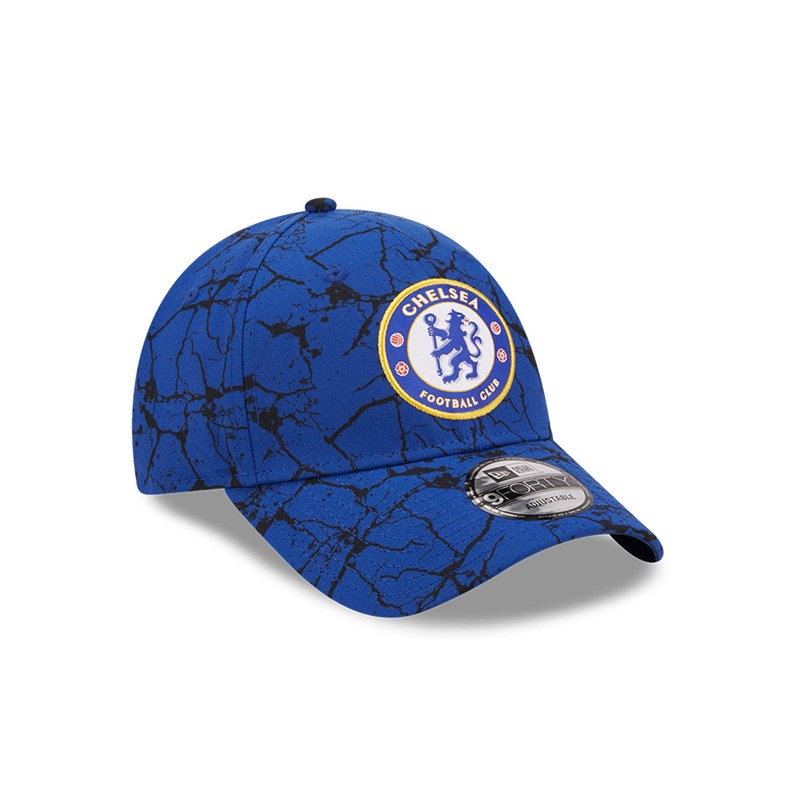 Blue New Era Chelsea Fc Lion Crest Marble Adjustable Cap 9forty | SJAY52408