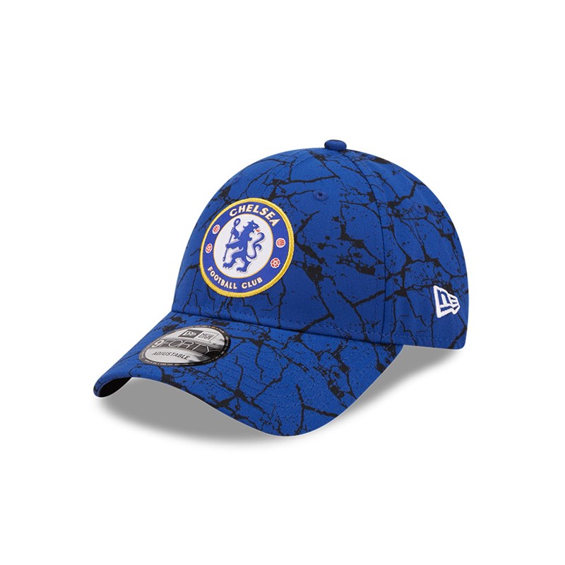 Blue New Era Chelsea Fc Lion Crest Marble Adjustable Cap 9forty | SJAY52408