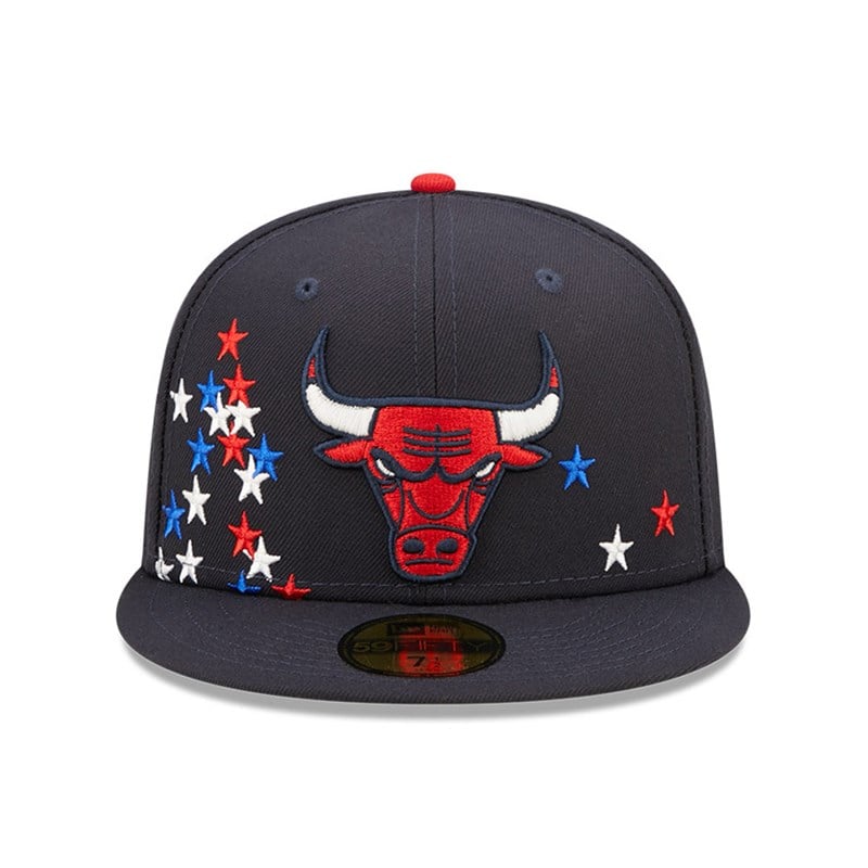 Blue New Era Chicago Bulls NBA Americana Fitted Cap 59fifty | VBDL53874