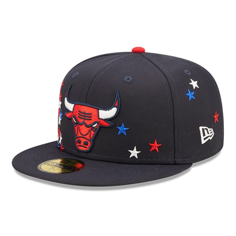 Blue New Era Chicago Bulls NBA Americana Fitted Cap 59fifty | VBDL53874