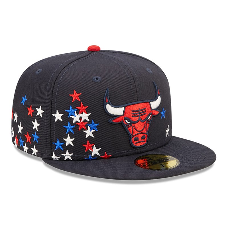 Blue New Era Chicago Bulls NBA Americana Fitted Cap 59fifty | VBDL53874