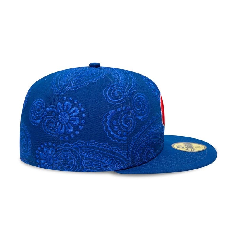 Blue New Era Chicago Cubs MLB Swirl Fitted Cap 59fifty | JCWF60172