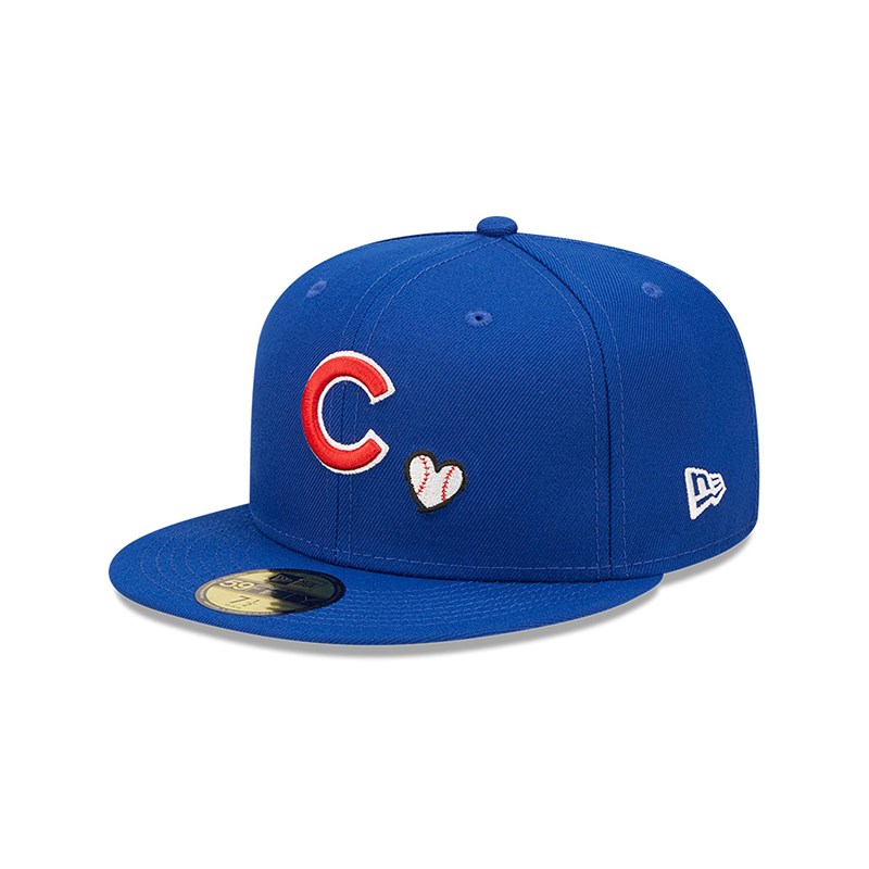 Blue New Era Chicago Cubs MLB Team Heart Fitted Cap 59fifty | TAXI58123