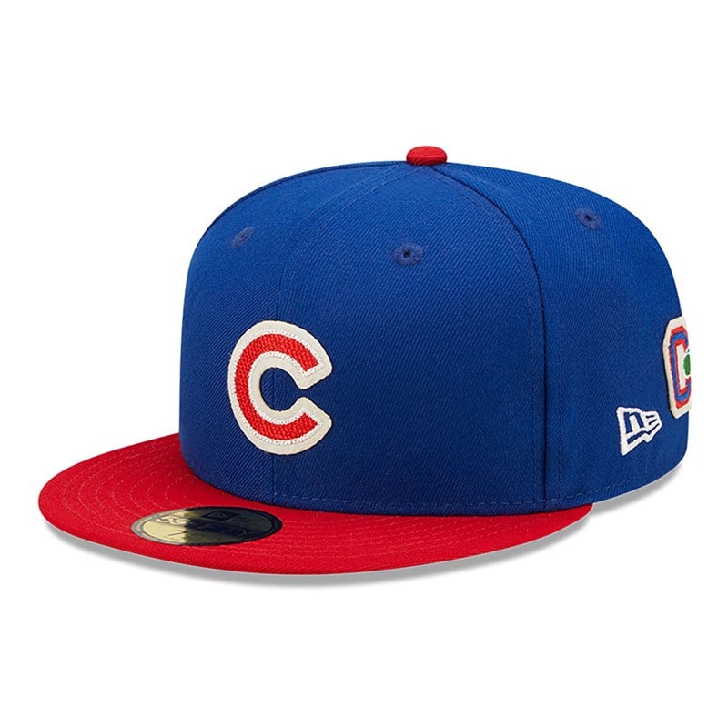 Blue New Era Chicago Cubs Ne Letterman Fitted Cap 59fifty | KWAX25360