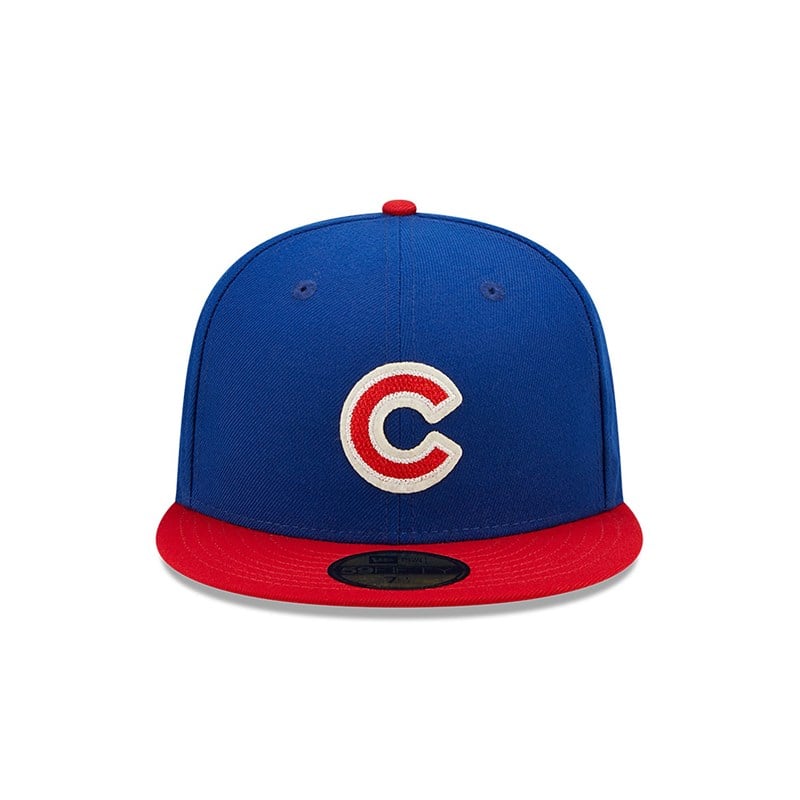 Blue New Era Chicago Cubs Ne Letterman Fitted Cap 59fifty | KWAX25360