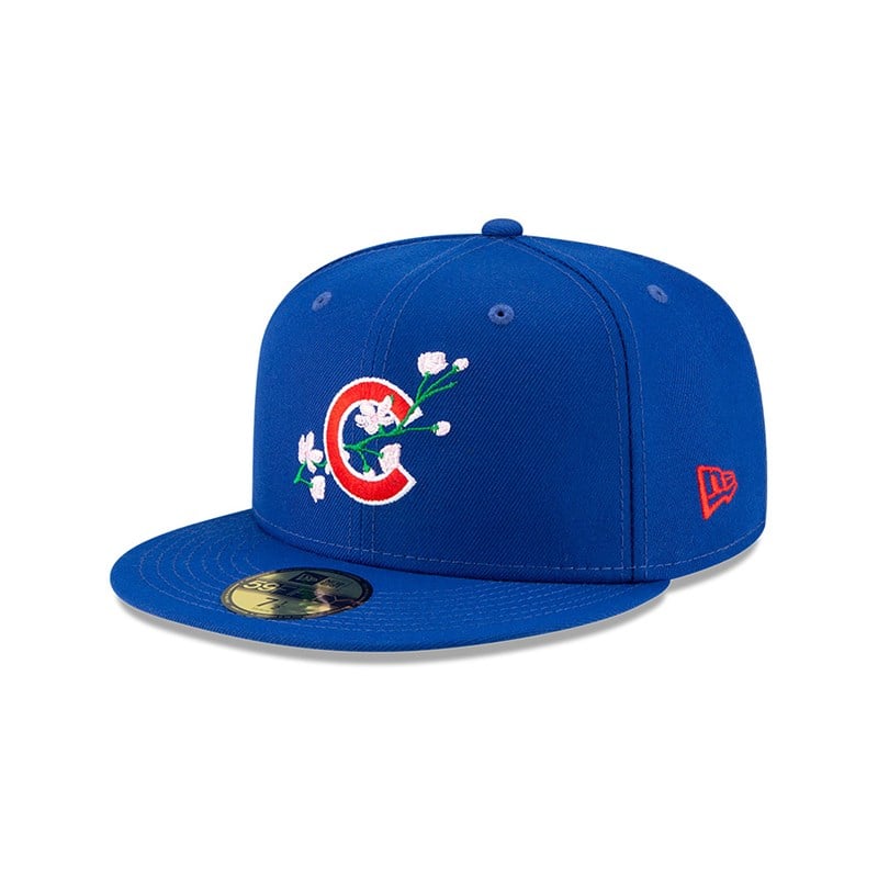 Blue New Era Chicago Cubs Side Patch Bloom Fitted Cap 59fifty | ZRMC51982