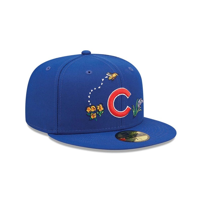 Blue New Era Chicago Cubs Watercolour Floral Cap 59fifty | RNGZ27096