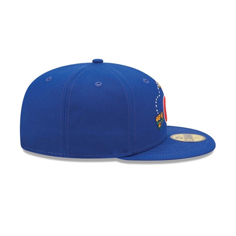 Blue New Era Chicago Cubs Watercolour Floral Cap 59fifty | RNGZ27096