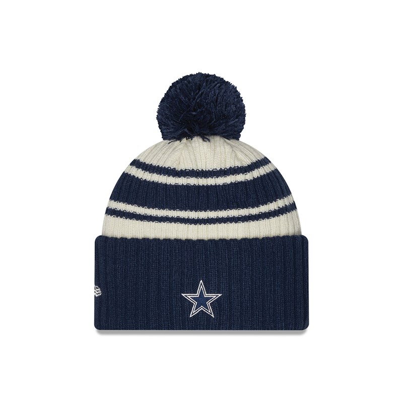 Blue New Era Dallas Cowboys NFL Sideline Beanie Hat Knit | QWYR08619