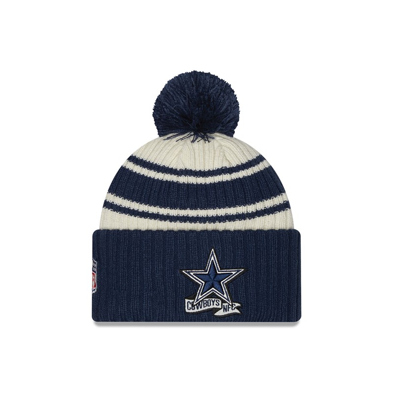 Blue New Era Dallas Cowboys NFL Sideline Beanie Hat Knit | QWYR08619