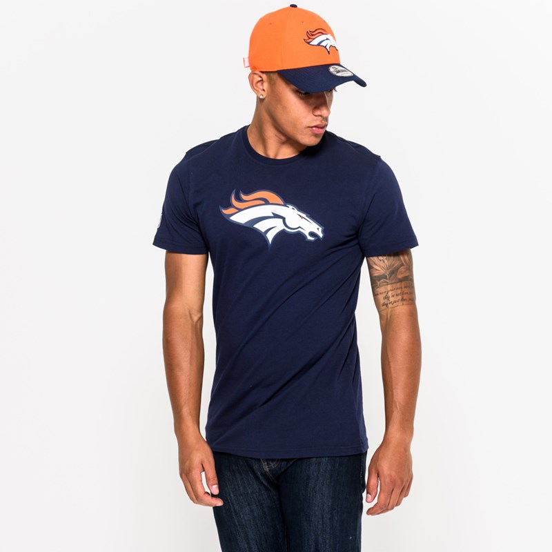 Blue New Era Denver Broncos Team Logo T-Shirt | JYWD92754