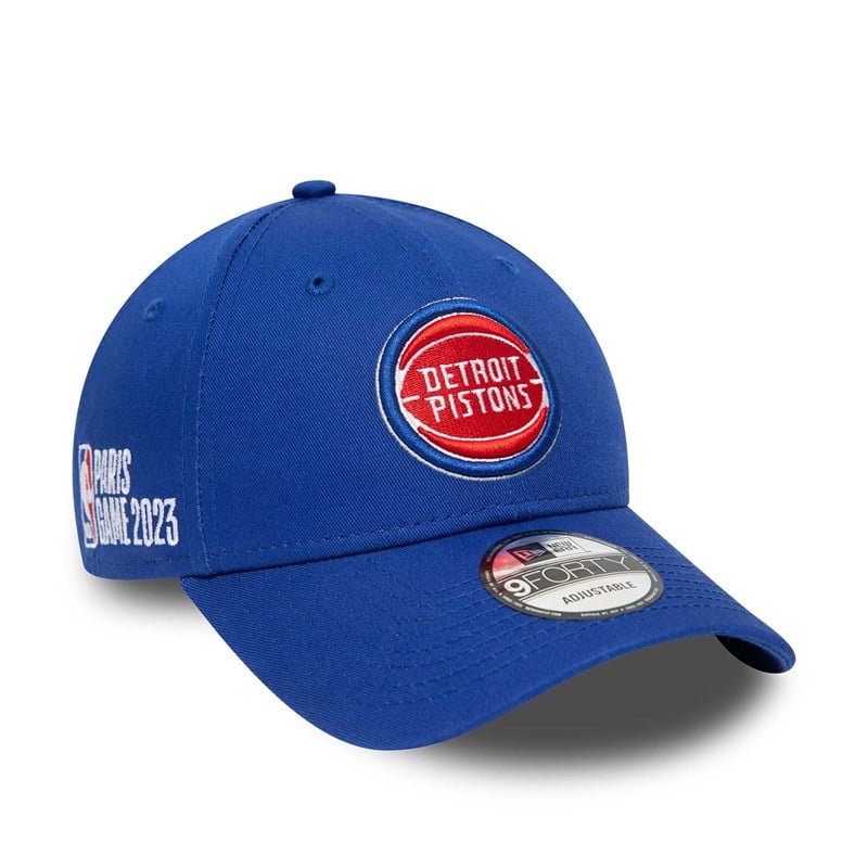 Blue New Era Detroit Pistons NBA Paris Games Adjustable Cap 9forty | EGKC48021