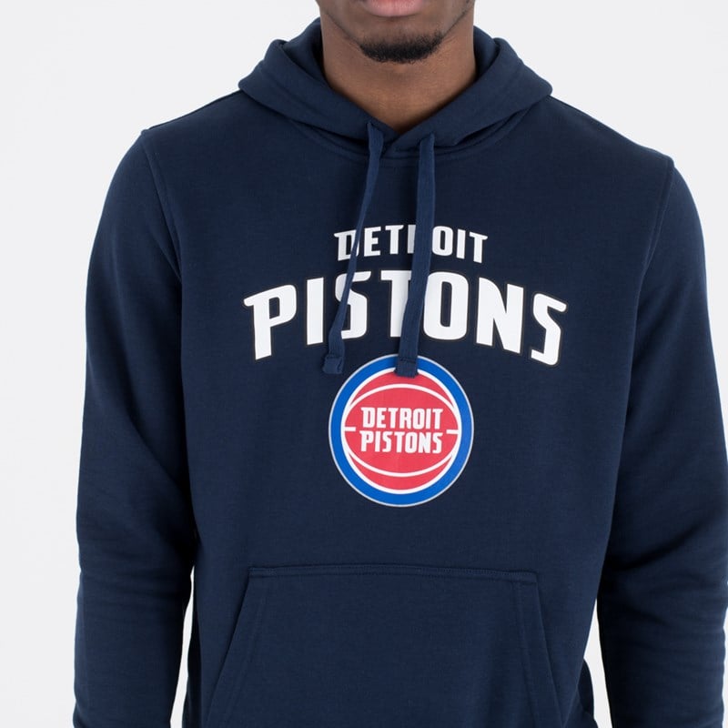 Blue New Era Detroit Pistons Team Logo Hoodie | DKFL29608