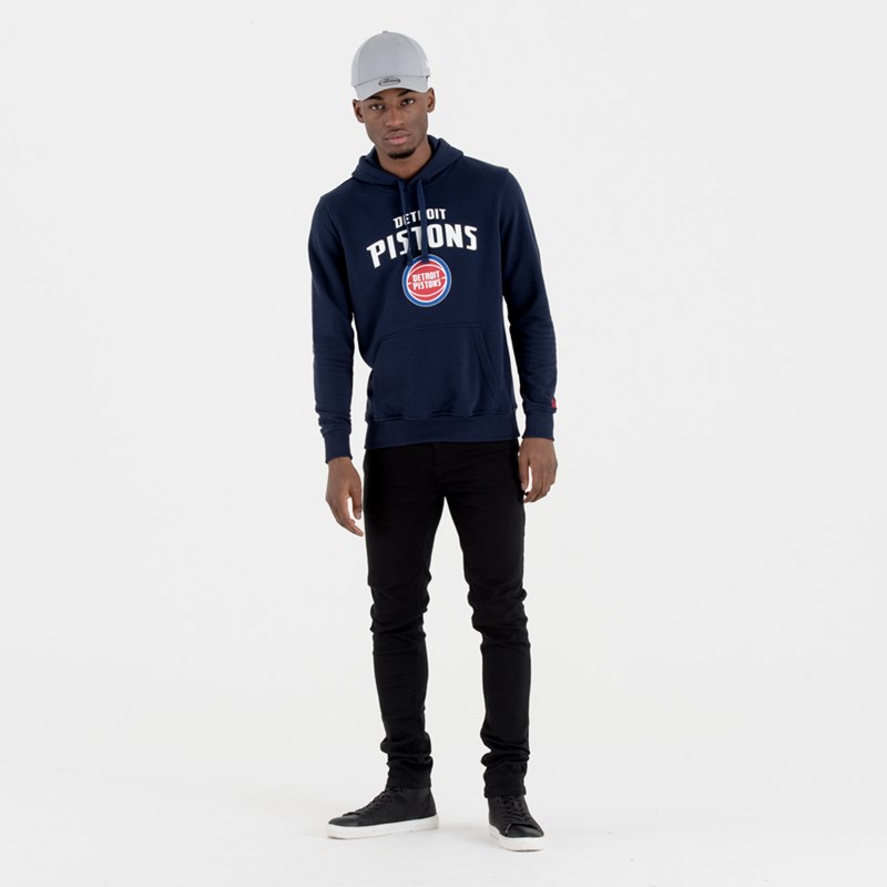 Blue New Era Detroit Pistons Team Logo Hoodie | DKFL29608