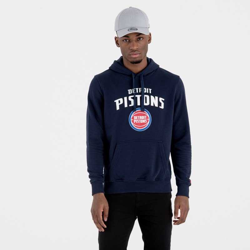 Blue New Era Detroit Pistons Team Logo Hoodie | DKFL29608