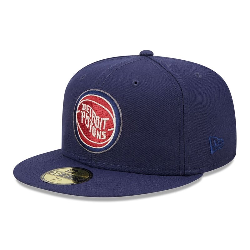 Blue New Era Detroit Pistons Twilight Fantasy Fitted Cap 59fifty | EZGW80762