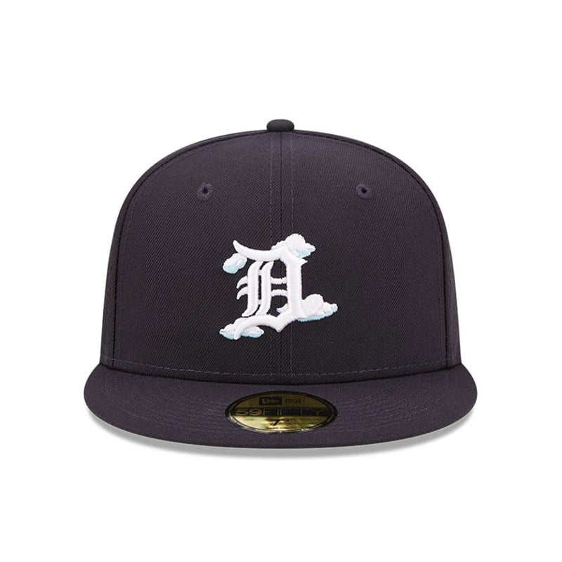 Blue New Era Detroit Tigers Comic Cloud Fitted Cap 59fifty | ZFTJ73580