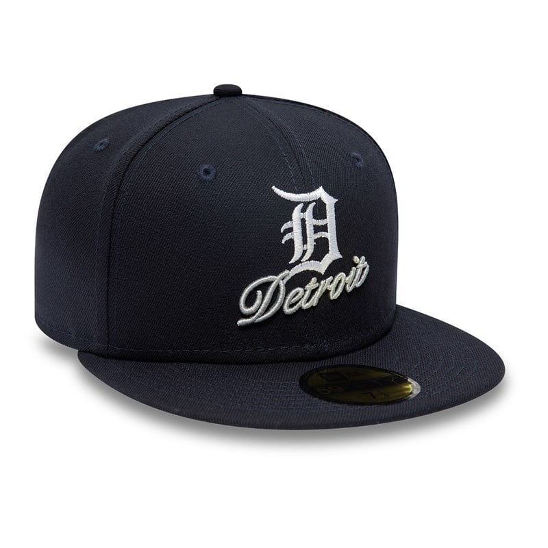 Blue New Era Detroit Tigers Dual Logo Fitted Cap 59fifty | BSKV73512