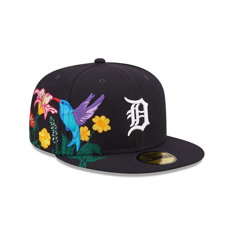 Blue New Era Detroit Tigers MLB Blooming Fitted Cap 59fifty | YPOS51046