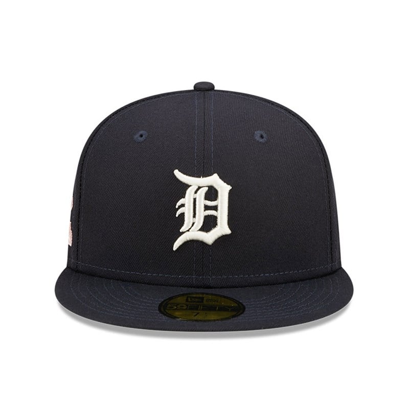 Blue New Era Detroit Tigers MLB Pop Sweat Fitted Cap 59fifty | MEWI51086