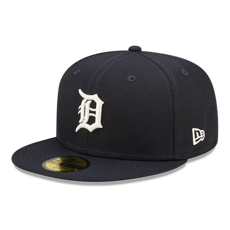 Blue New Era Detroit Tigers MLB Pop Sweat Fitted Cap 59fifty | MEWI51086