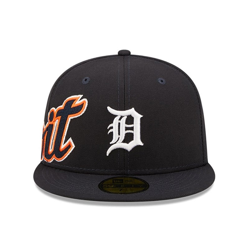 Blue New Era Detroit Tigers MLB Side Split Fitted Cap 59fifty | GIDQ18605