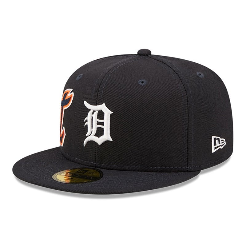 Blue New Era Detroit Tigers MLB Side Split Fitted Cap 59fifty | GIDQ18605