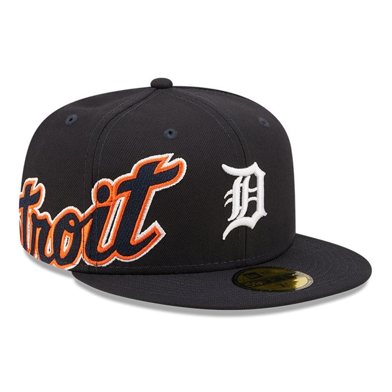 Blue New Era Detroit Tigers MLB Side Split Fitted Cap 59fifty | GIDQ18605